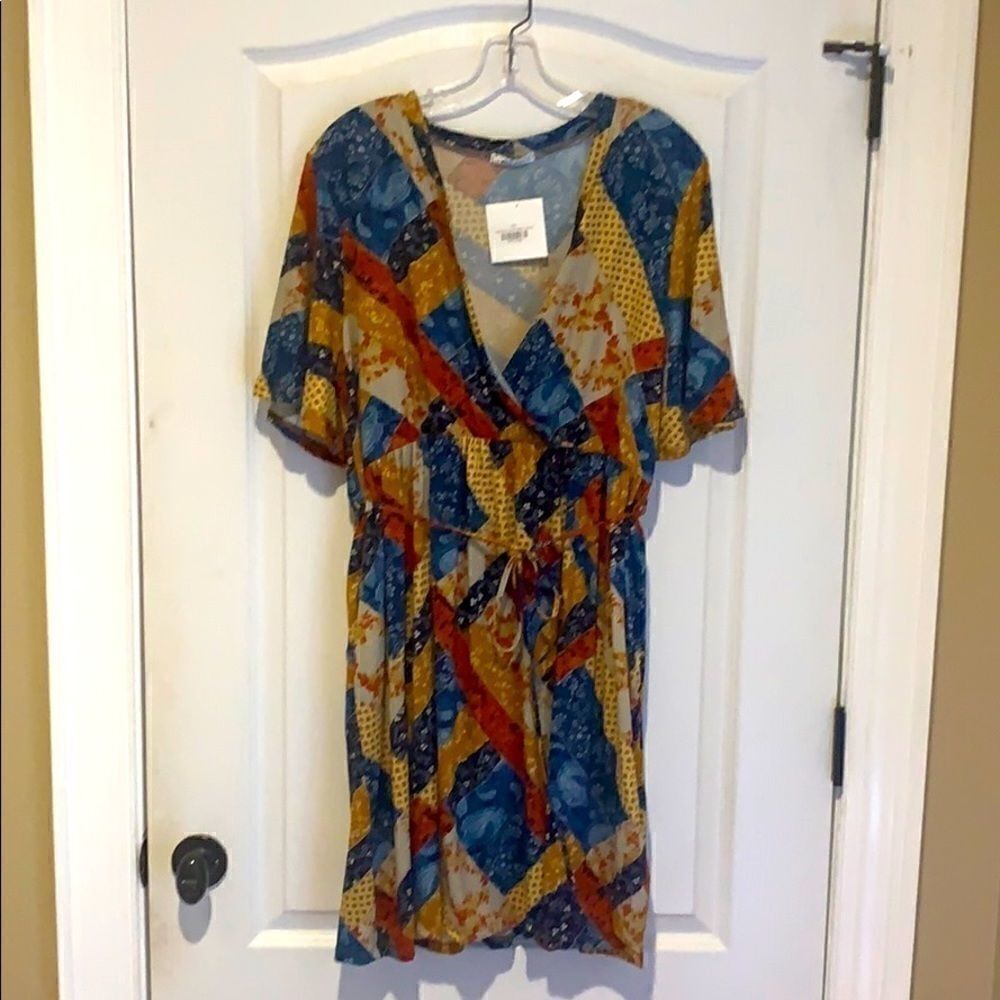 New Story Teller patchwork printed dress